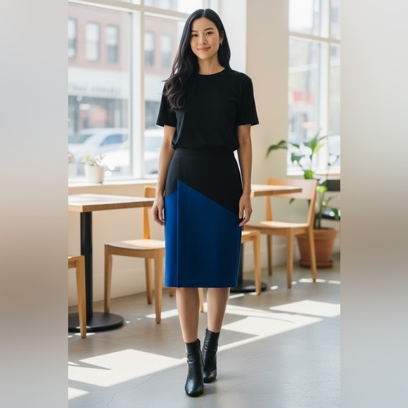 BCBGMaxAzria Dresses & Skirts - BCBGMaxAzria Skirt two tone Black and  Royal Blue